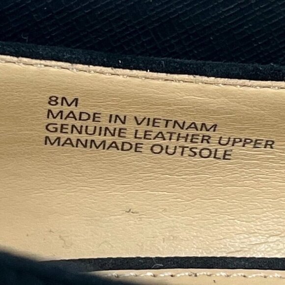 Talbots Isa Block Heel Suede Pumps Classic Minimalist Old Money Preppy Black 8M - Picture 7 of 7